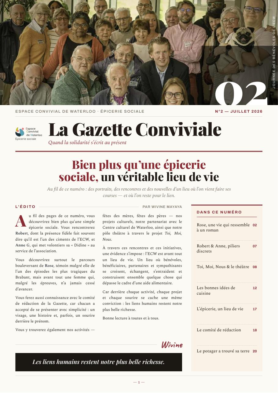 Couverture de la gazette conviviale — N°2, juillet 2026